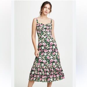 WAYF Eloise Bustier Midi Dress Floral Print size XS